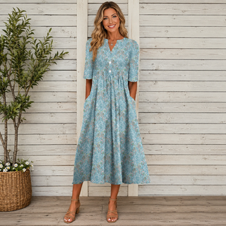 Danica™ | Blumen-Midi-Kleid mit Bauchkontrolle