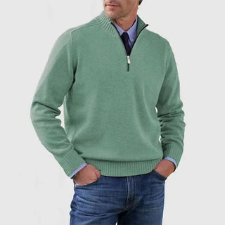 Ben | Stilvoller, warmer Pullover mit halbem Reißverschluss