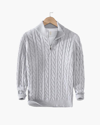 Lukas | Klassischer Strickpullover mit halbem Reißverschluss