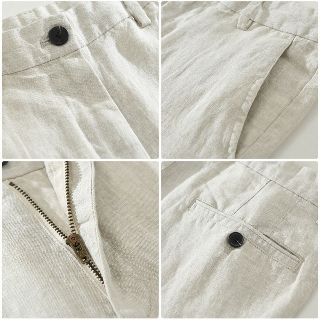 LAURENT MONACO | STRAIGHT LEG LINEN PANTS