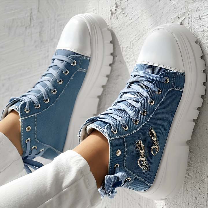 Elin™ | Denim Orthopedic High-Top Sneakers