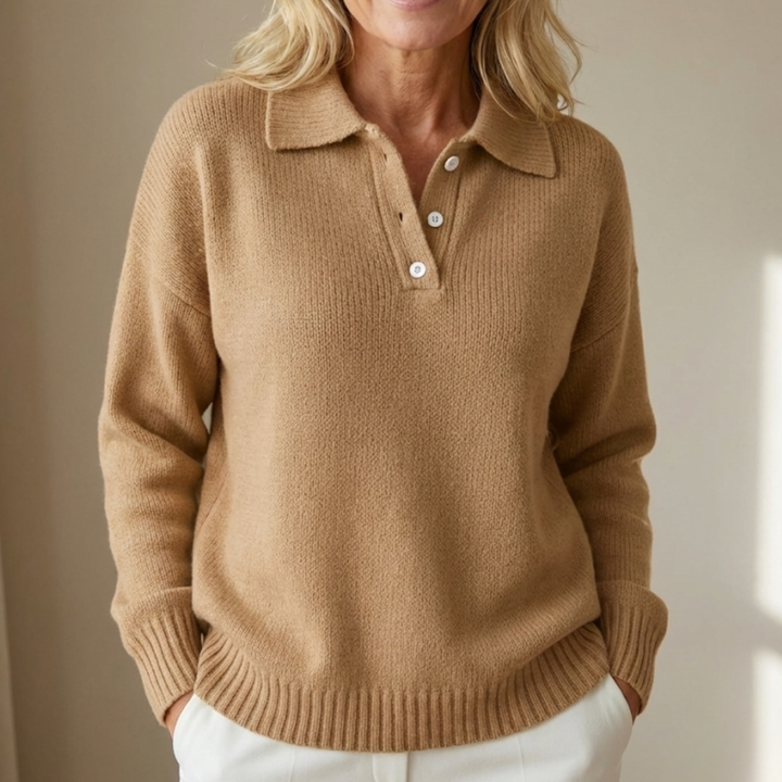 Maya – Pullover mit Knopfkragen