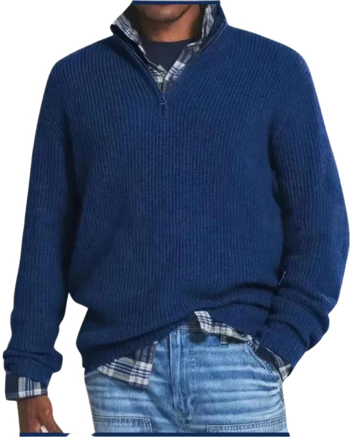 Diego | Sportlicher Strickpullover mit Reißverschluss
