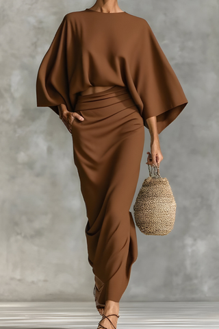 Elara™ | Elegantes drapiertes Top- und Rock-Set