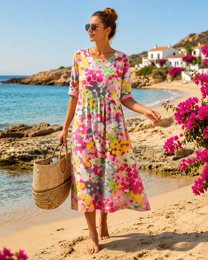 Zara™ | Blumenmuster Sommerkleid mit Bauch-optimierender Passform
