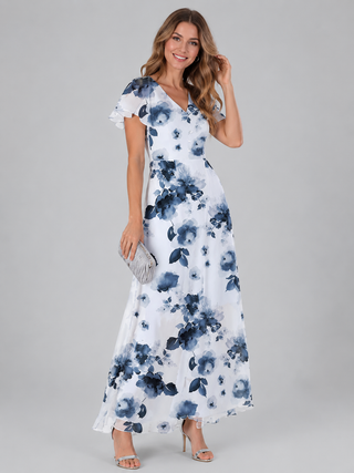 Florine™ | Blumen Maxi Kleid mit Bauch-Optimierung