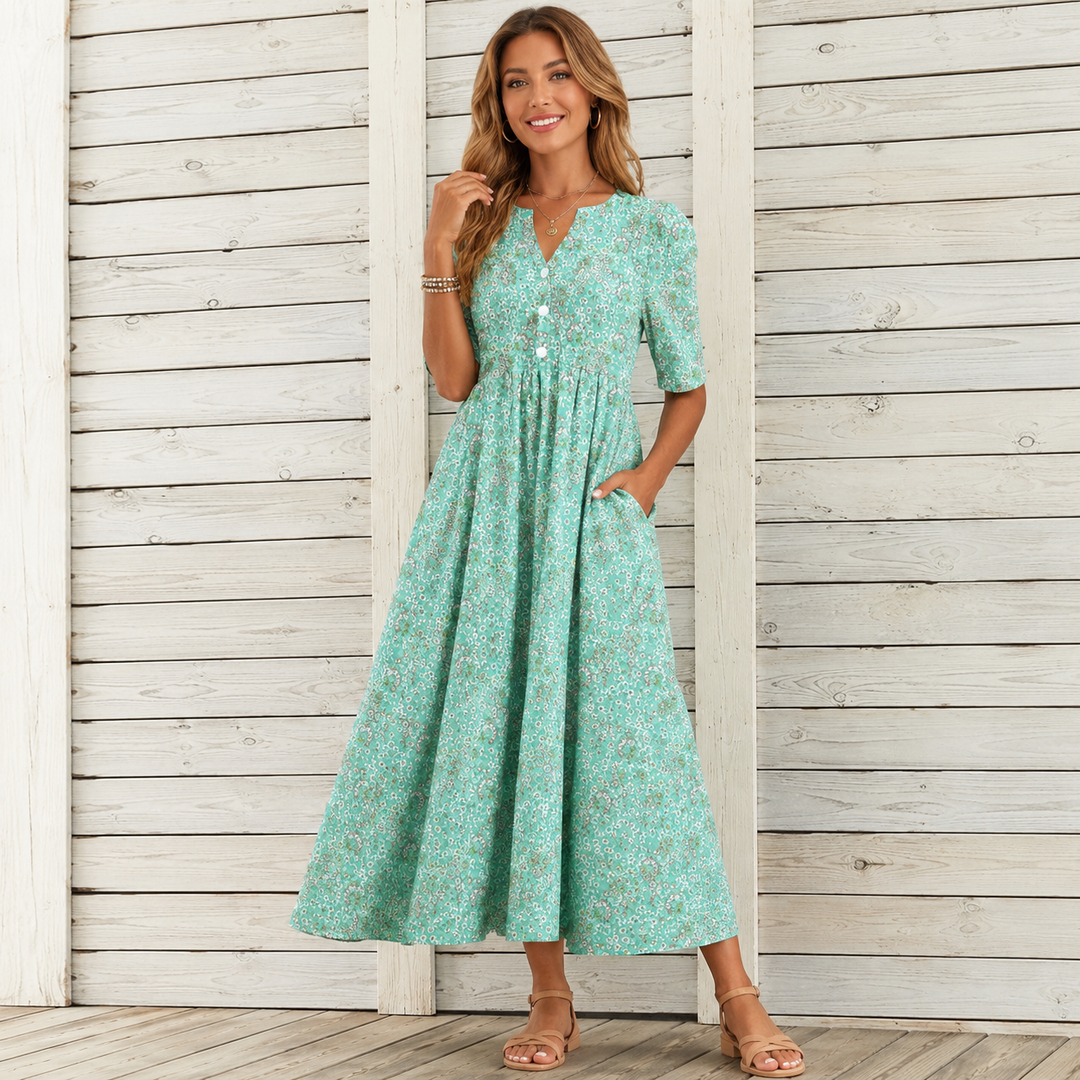 Danica™ | Blumen-Midi-Kleid mit Bauchkontrolle