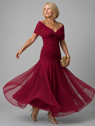 Evelina™ | Elegantes Maxi-Kleid mit Bauch-Optimierung