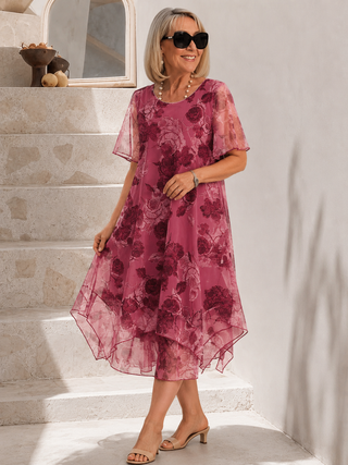 Lune™ | Faltendes Midi-Kleid mit Bauch-Optimierung