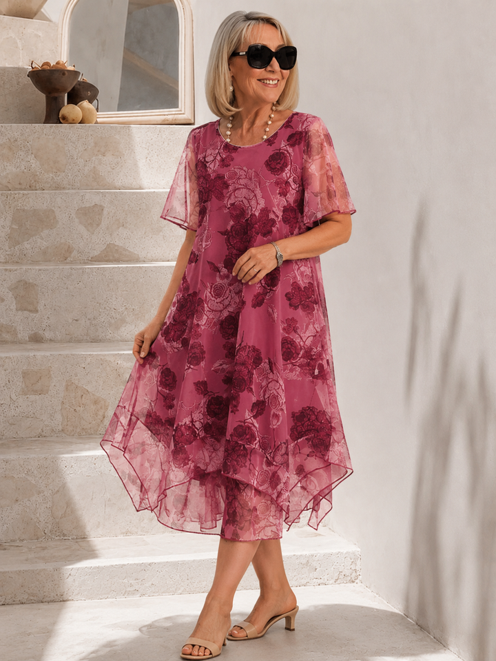 Lune™ | Faltendes Midi-Kleid mit Bauch-Optimierung