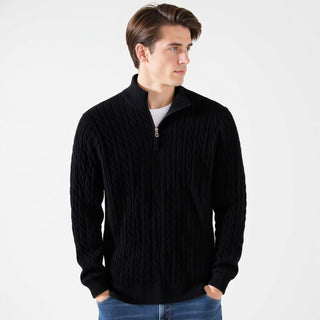 Lukas | Klassischer Strickpullover mit halbem Reißverschluss