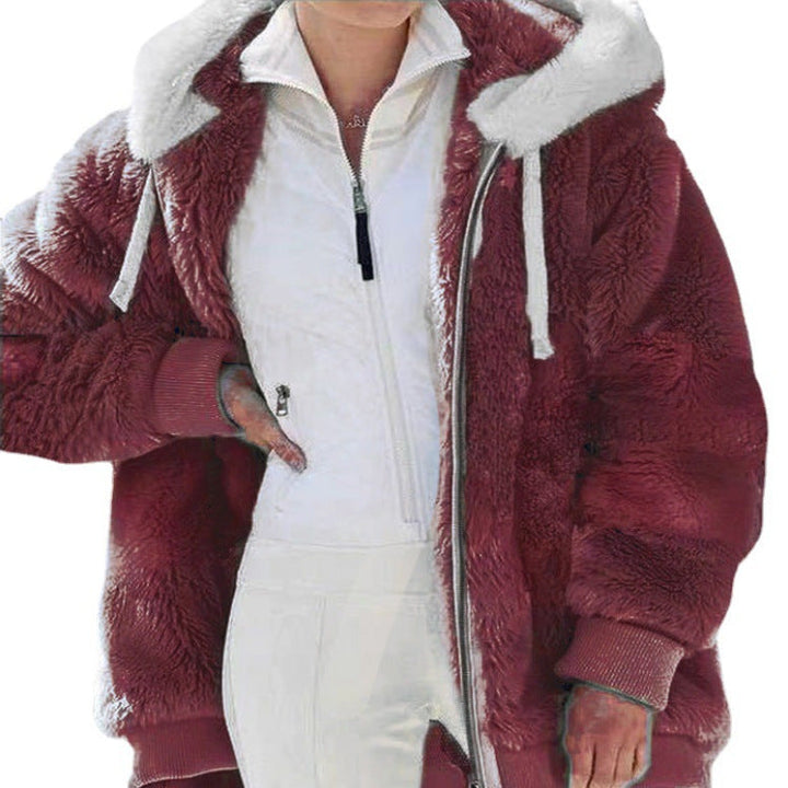 Amber - Gestreifter Wintermantel für Damen