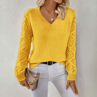 Adriana | Lässiger V-Ausschnitt Pullover