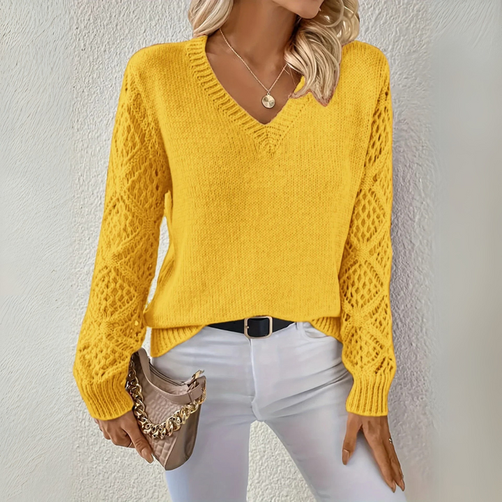 Adriana | Lässiger V-Ausschnitt Pullover