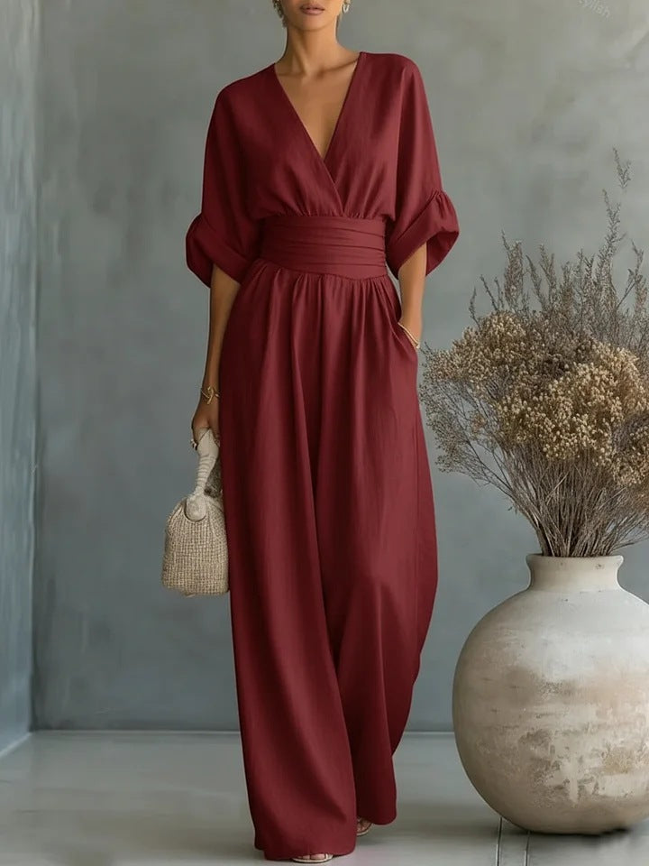Georgina™ | Stilvoller V-Ausschnitt Jumpsuit