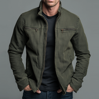 Tristan Retro Baumwoll Zip-Jacke