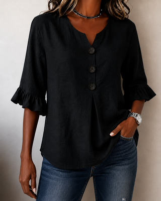 Amelie™ | Bauchbedeckende Bluse mit Knopfdetails