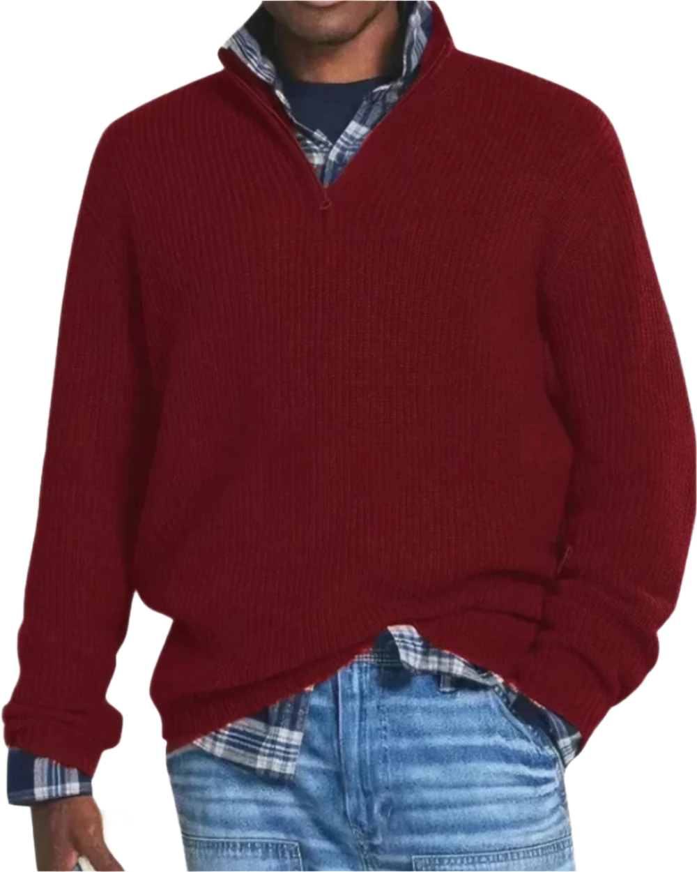 Diego | Sportlicher Strickpullover mit Reißverschluss