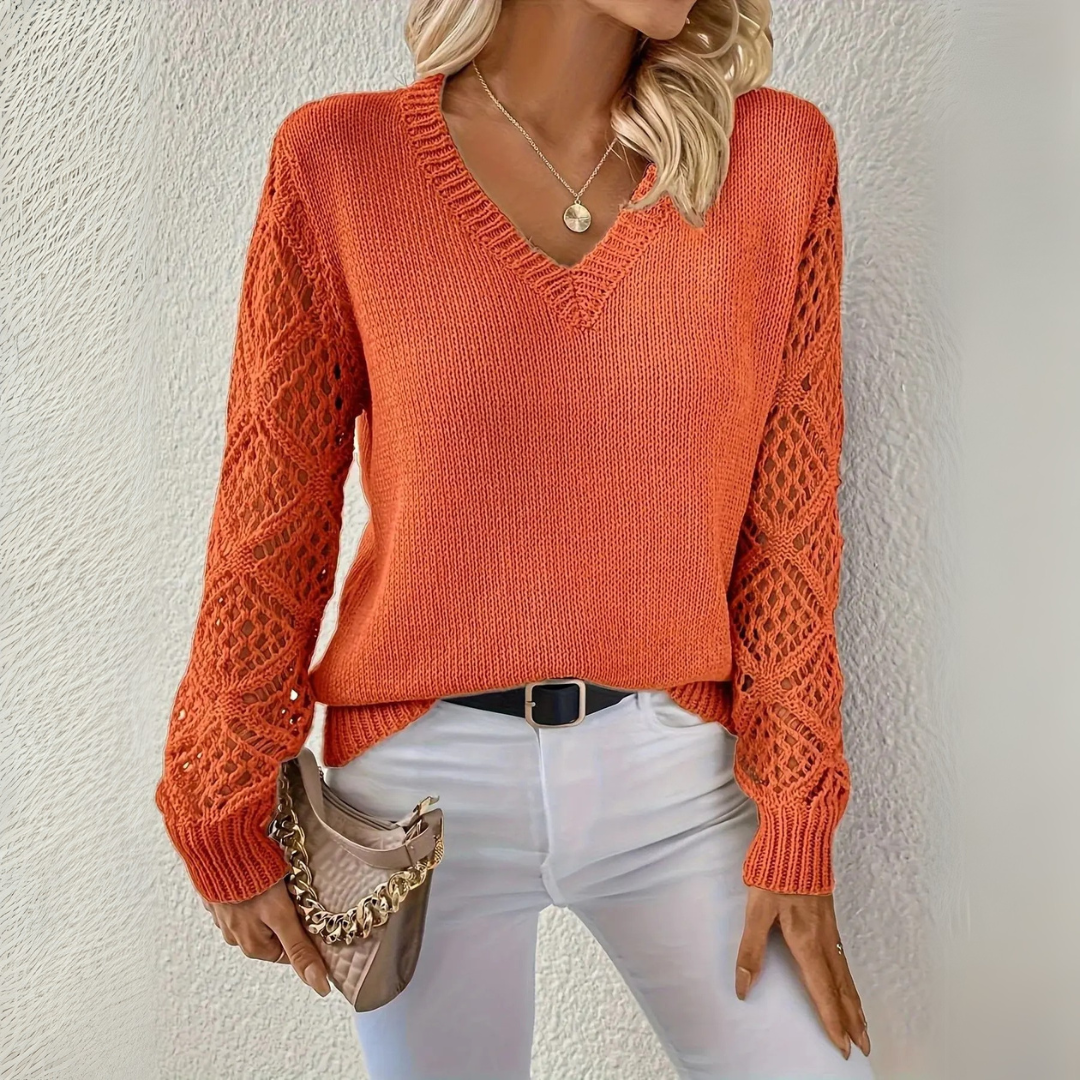 Adriana | Lässiger V-Ausschnitt Pullover