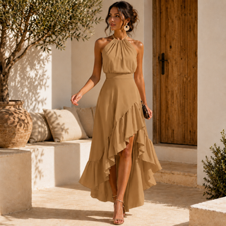 Celina™ | Figurbetontes Midi-Kleid mit Rüschen für eine schmeichelnde Silhouette
