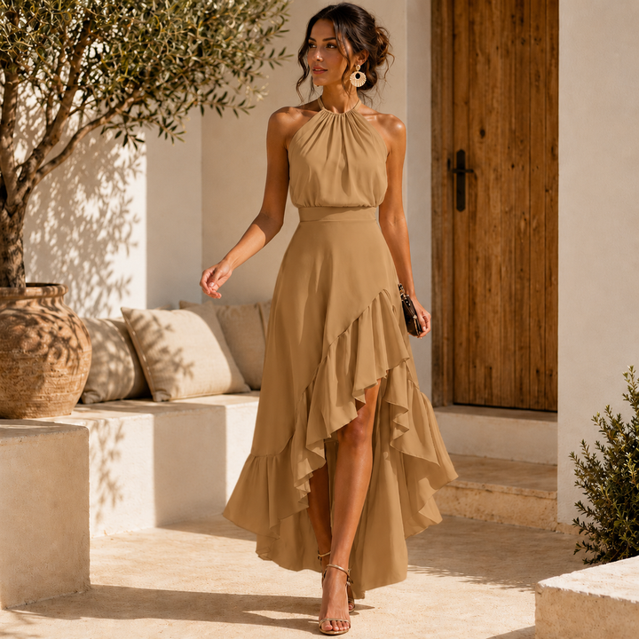 Celina™ | Figurbetontes Midi-Kleid mit Rüschen für eine schmeichelnde Silhouette