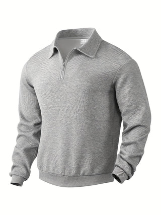 Finn | Vintage Pullover mit geometrischem Design und Reißverschluss