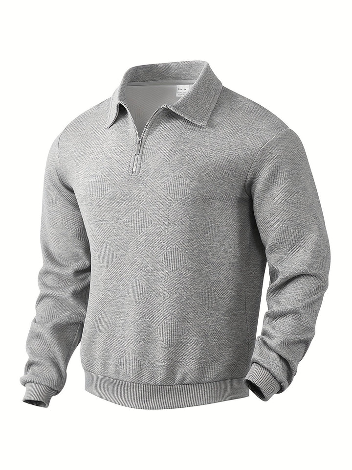 Finn | Vintage Pullover mit geometrischem Design und Reißverschluss