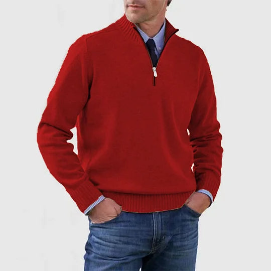 Ben | Stilvoller, warmer Pullover mit halbem Reißverschluss
