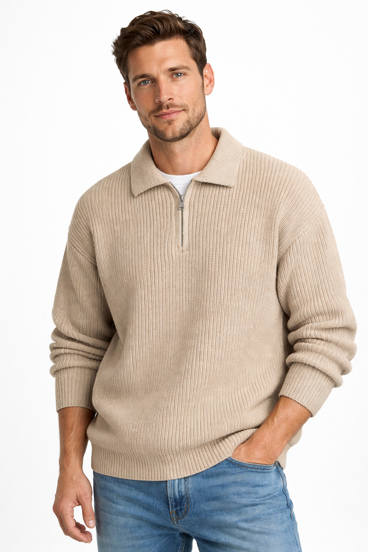 Ruben | Pullover mit Viertel-Reißverschluss