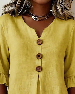 Amelie™ | Bauchbedeckende Bluse mit Knopfdetails