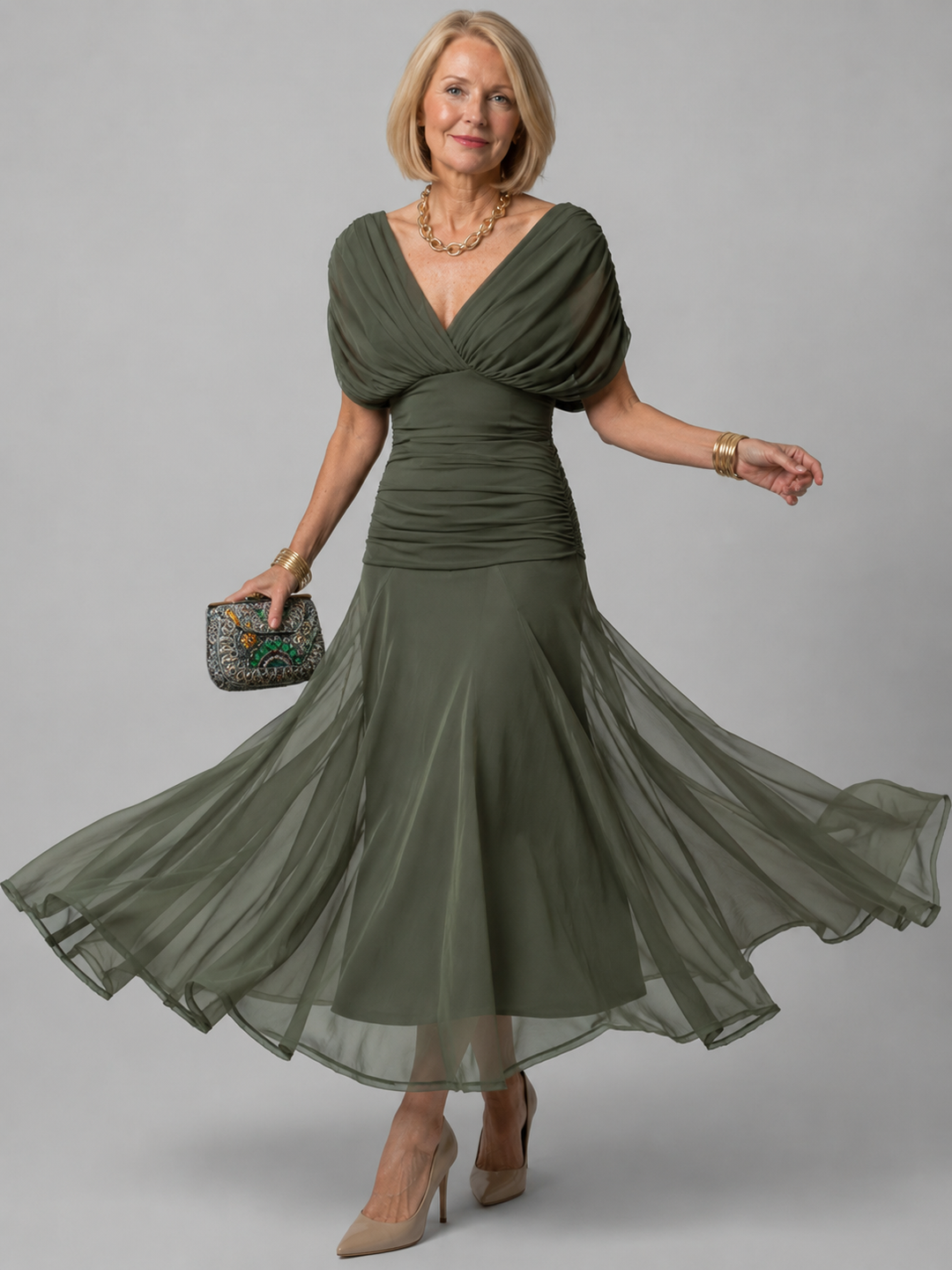 Evelina™ | Elegantes Maxi-Kleid mit Bauch-Optimierung