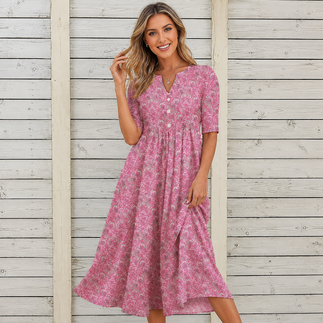 Danica™ | Blumen-Midi-Kleid mit Bauchkontrolle