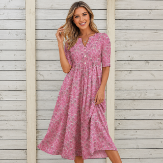 Danica™ | Blumen-Midi-Kleid mit Bauchkontrolle