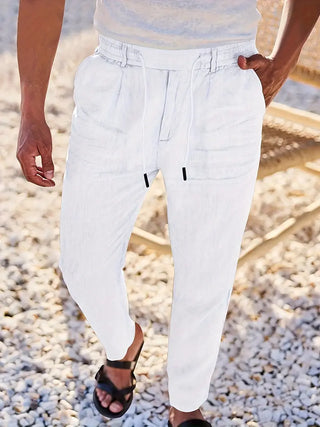 NICHOLS | Weite Leinenhose mit Kordelzug