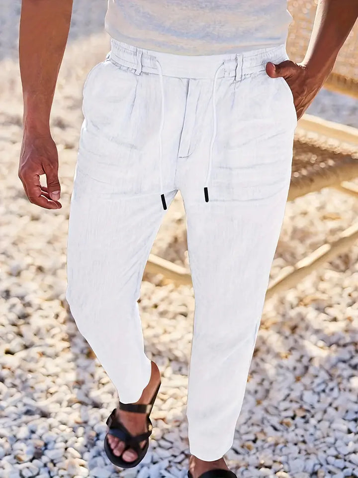 NICHOLS | Weite Leinenhose mit Kordelzug