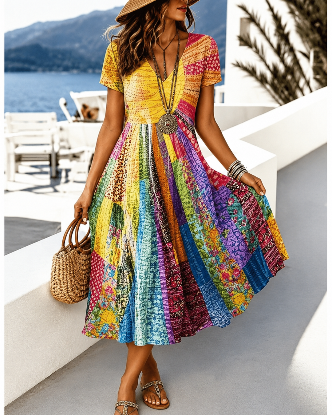 Lina™ | Vintage Midi Kleid mit Bauchschmeichelndem Design