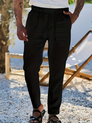NICHOLS | Weite Leinenhose mit Kordelzug