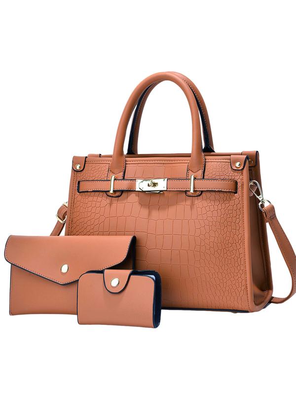 Viora │ Set von Handtaschen mit Krokodilprägung