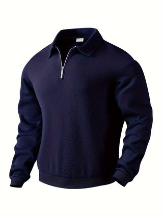 Finn | Vintage Pullover mit geometrischem Design und Reißverschluss