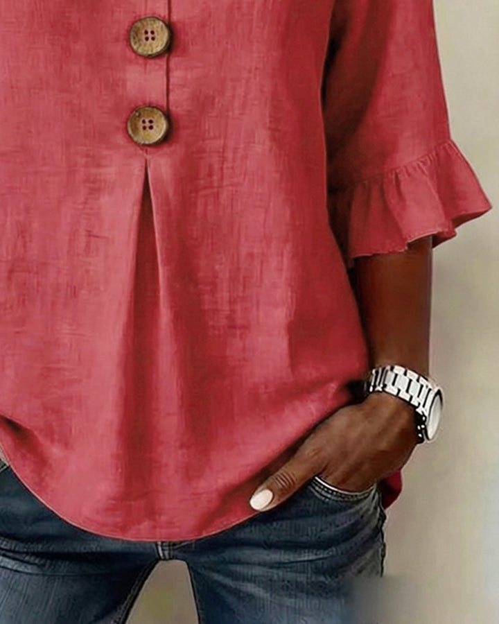 Amelie™ | Bauchbedeckende Bluse mit Knopfdetails