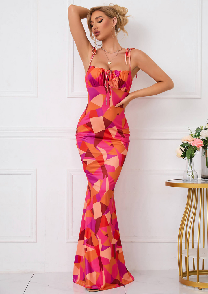 Klara™ | Blumenmuster Maxi-Kleid