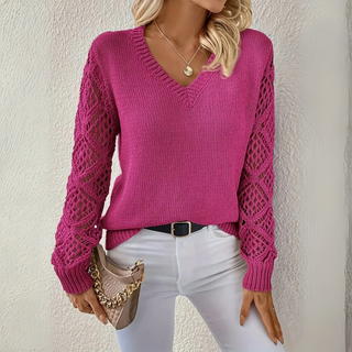 Adriana | Lässiger V-Ausschnitt Pullover