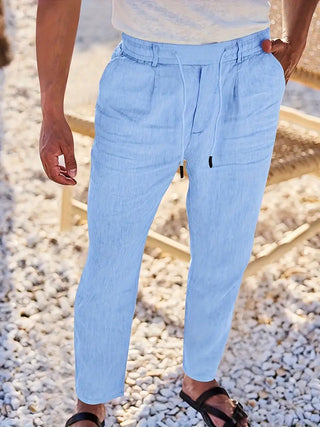 NICHOLS | Weite Leinenhose mit Kordelzug
