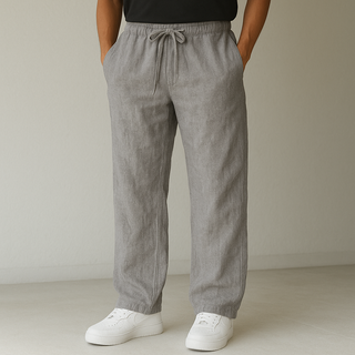 LAURENT MONACO | HERREN LEINENHOSE MIT KORDZUG