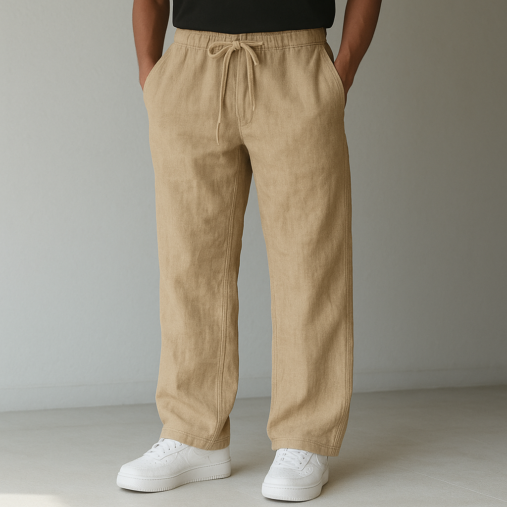 LAURENT MONACO | HERREN LEINENHOSE MIT KORDZUG