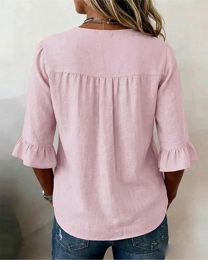 Amelie™ | Bauchbedeckende Bluse mit Knopfdetails