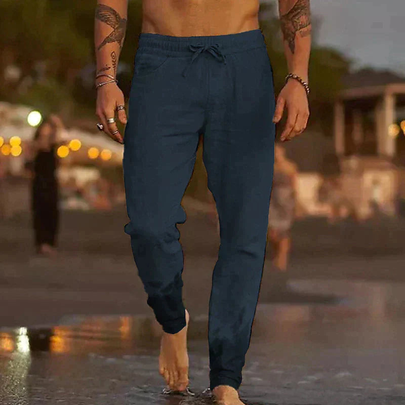 LAURENT MONACO | Herren Leinen Strandhose