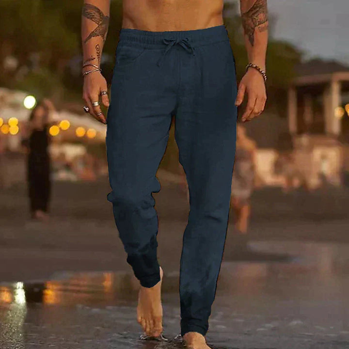LAURENT MONACO | Klassische Leinen Strandhose für Herren