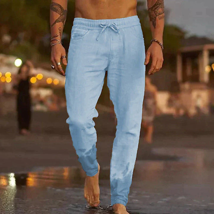 LAURENT MONACO | Klassische Herren-Leinenstrandhose