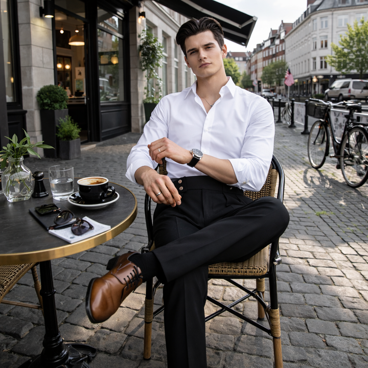 LAURENT MONACO | Herren Hochtaillierte Hosen